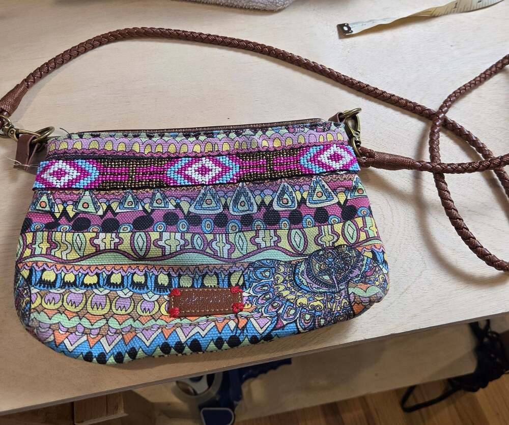 Sakroots beaded Peace multicolor small bag